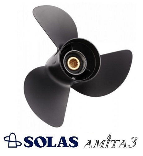 Solas 3411-130-21 Amita 3 Aluminum 3-Blade Propeller - RH, 13" Diameter X 21